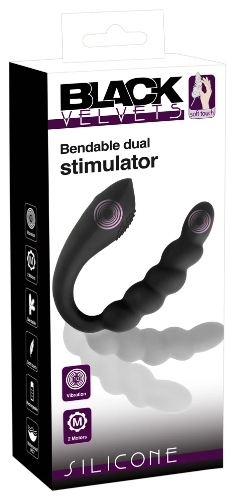 Black Velvets Bendable dual stimulator 26 cm vibrator