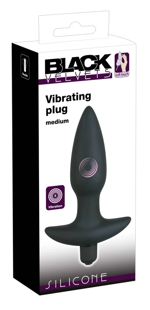 Black Velvets Vibrating Plug 15 cm anal toy