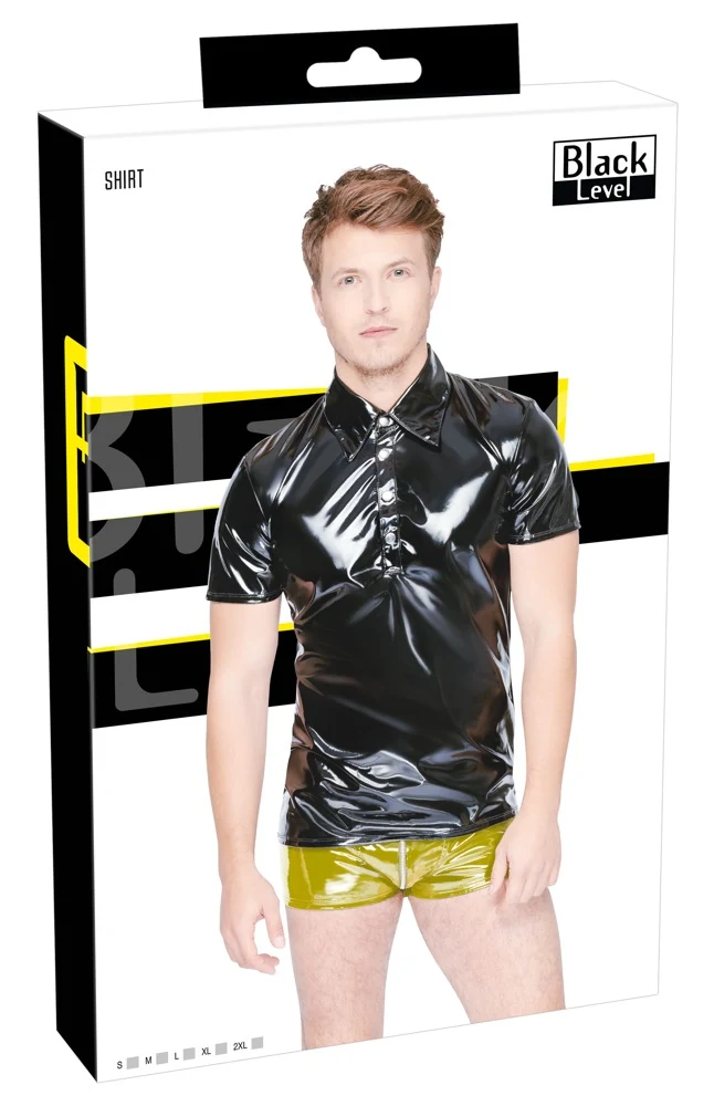 Black Level Poloshirt aus Lack