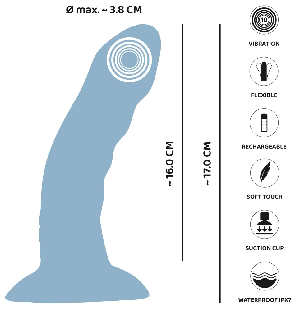 You2Toys Heart Guy Blue 17 cm vibrator