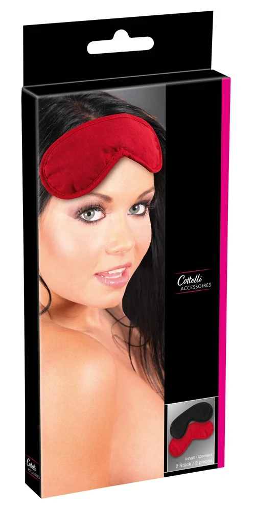 Cottelli ACCESSOIRES Augenmasken-Set rot/schwarz masken knebel