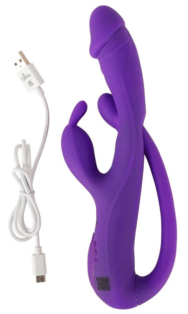 Sweet Smile Rabbit Vibrator with G-Spot/Anal Tickler 23 cm
