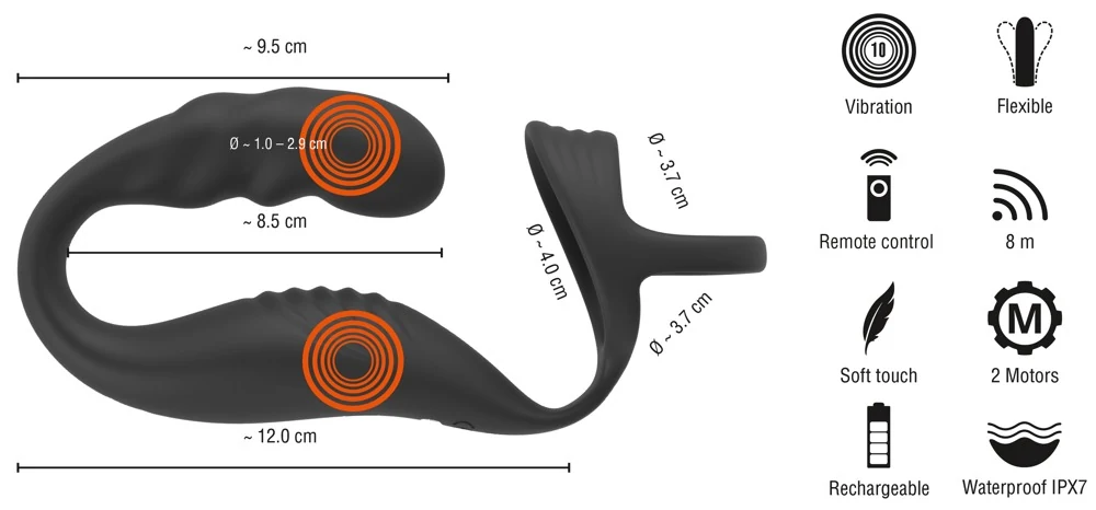 Rebel Cock Ring with RC Prostate Plug vibrator
