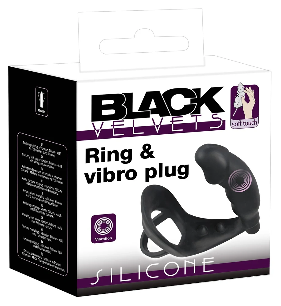 Black Velvets Ring Vibro Plug 11,2 cm anal toy