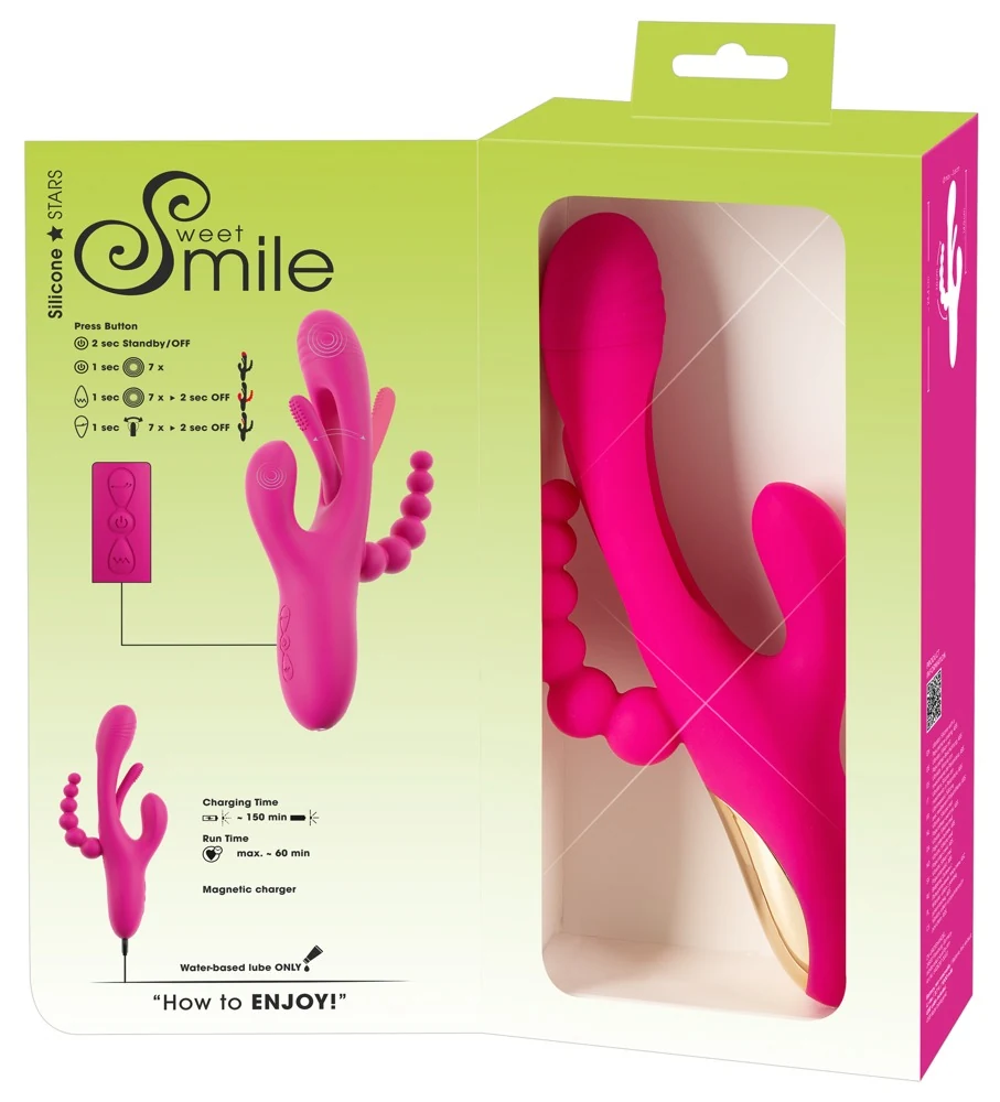 Sweet Smile Triple Vibe With Flicking Tongue 24,4 cm vibrator