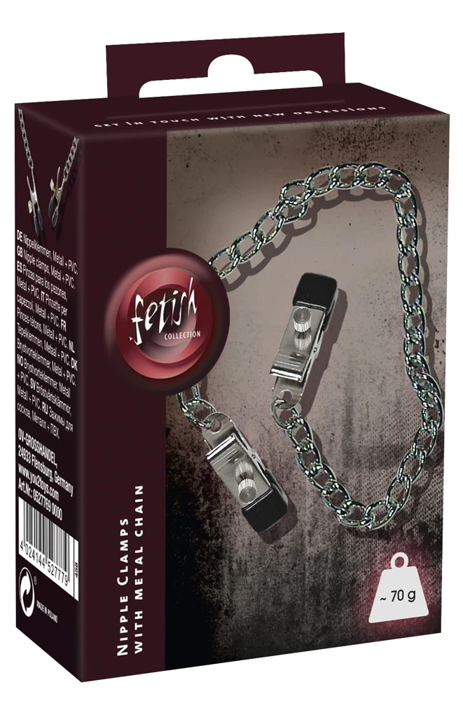 fetish Collection Nipple Clamps with Metal Chain ketten klemmen