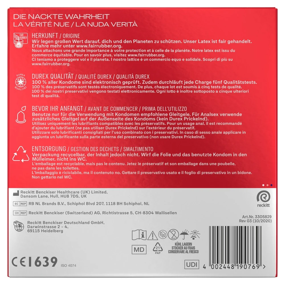 Durex Gefühlsecht XXL kondome