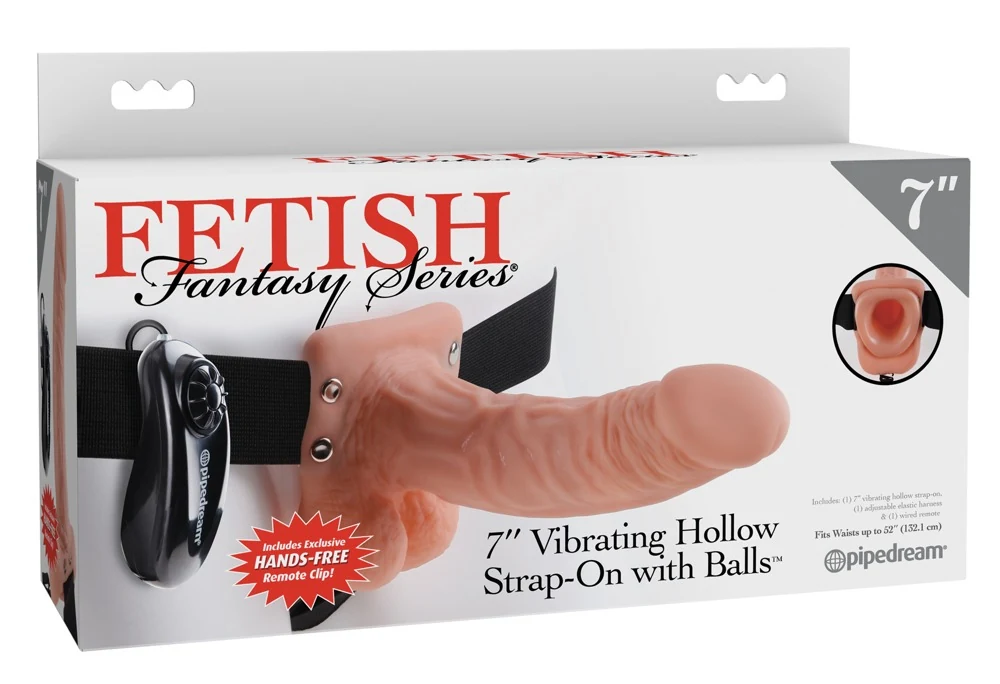 FF Series 7“ Vibrating Hollow Strap-on