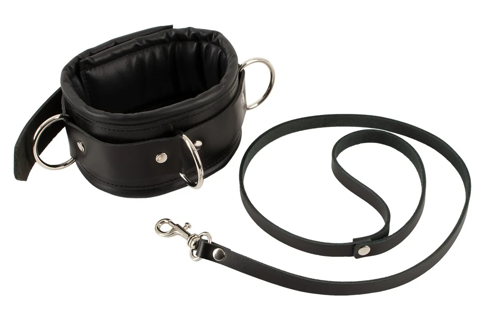 ZADO Halsfessel/Leine aus Leder bondage fesseln