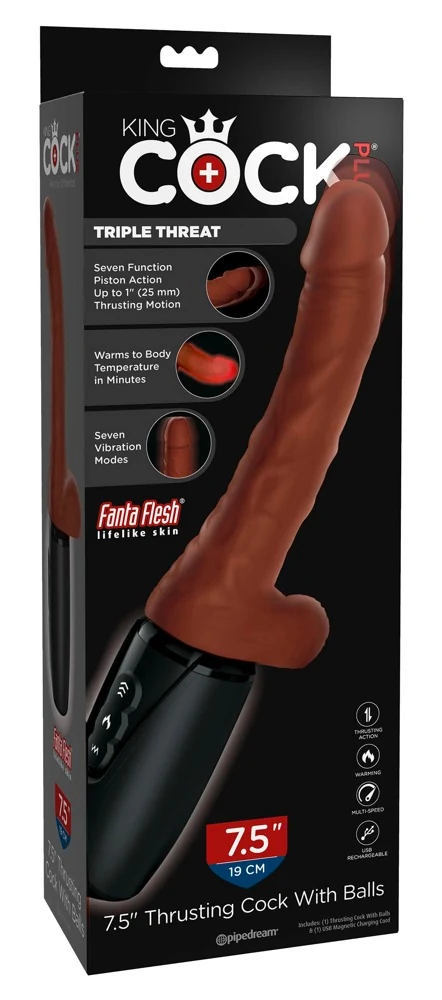 King Cock Plus 7,5“ Thrusting with Balls 29,7 cm vibrator