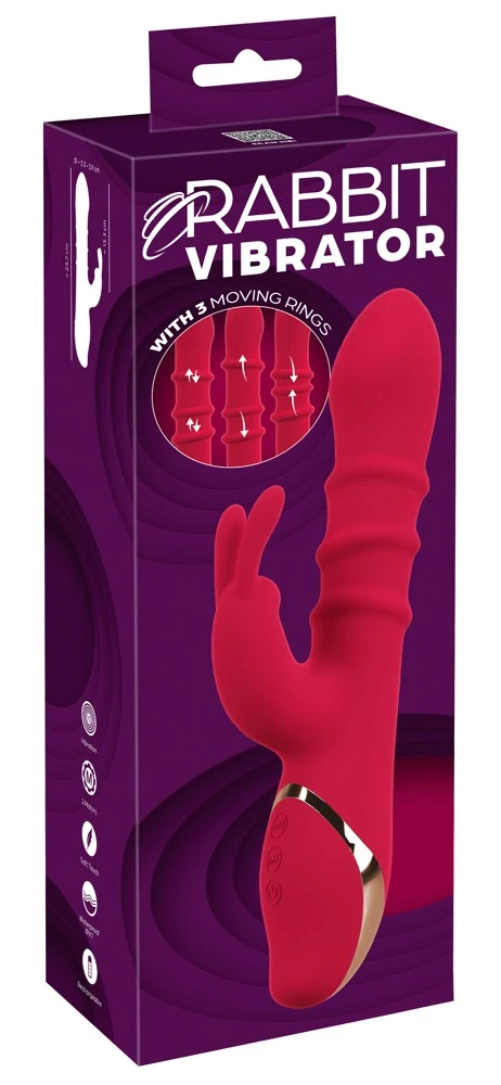 You2Toys Rabbit Vibrator with 3 Moving Rings 23,7 cm