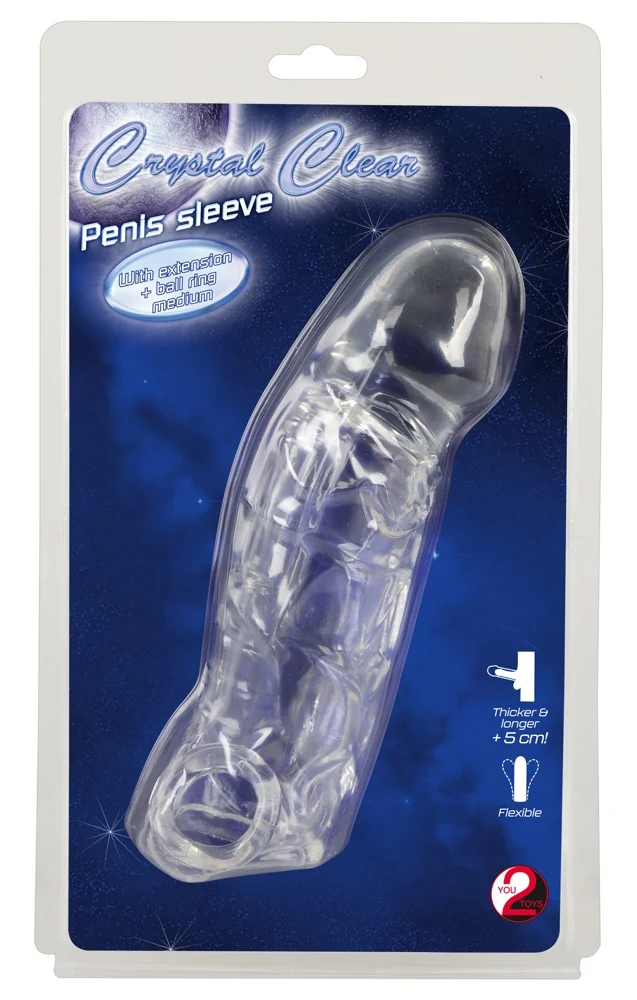 Crystal Penis Sleeve with extension ball ring penishülle