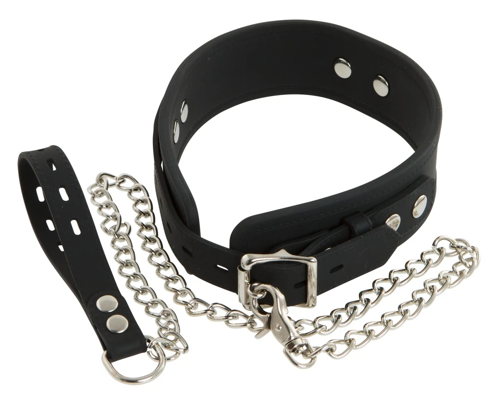 Bad Kitty Silikon-Halsband mit Leine handschellen und -fesseln