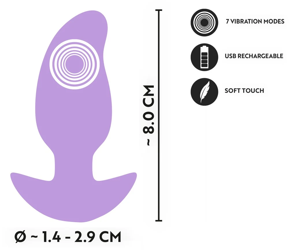 Cuties Vibrating Mini Butt Plug 8 cm anal toy