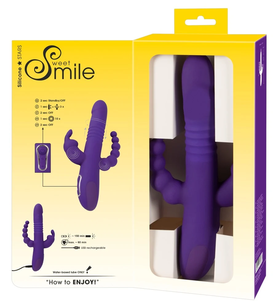 Sweet Smile Thrusting Pearl Triple Vibrator