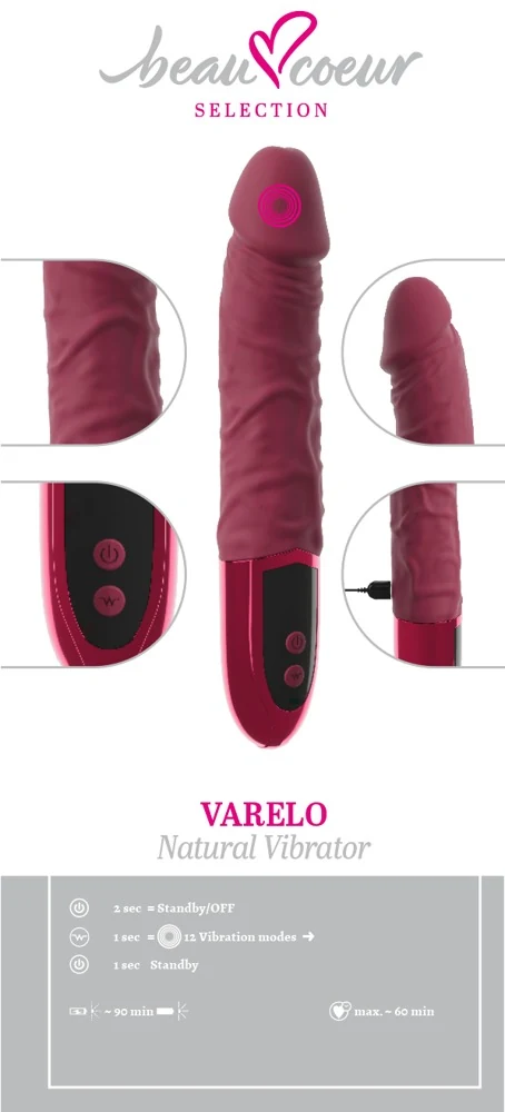 beau coeur VARELO Natural Vibrator 23 cm