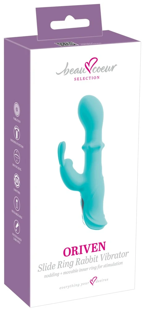 beau coeur ORIVEN Slide Ring Rabbit Vibrator 17,8 cm