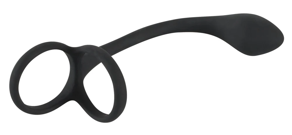 Black Velvets Cock ball ring with butt plug 16 cm anal toy