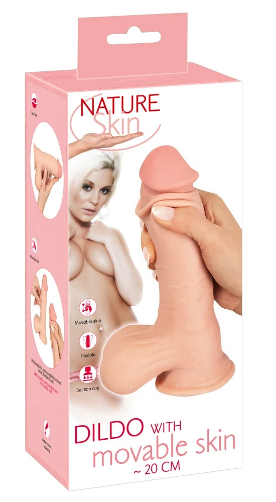 Nature Skin Dildo with moveable 19,9 cm