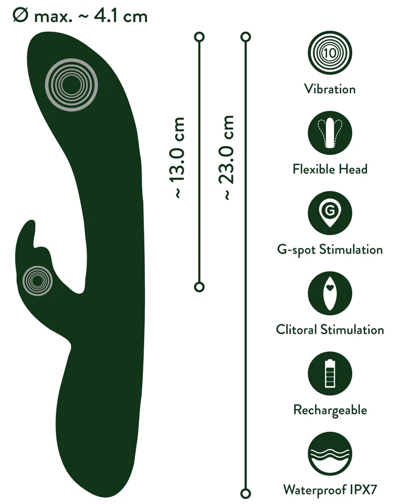 Emerald Love Luxurious Rabbit Vibrator 23 cm