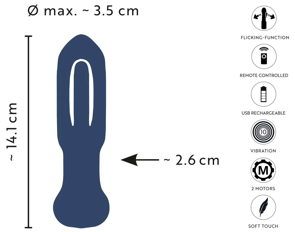 ANOS RC Flicking Tongue Butt Plug 14,1 cm anal toy