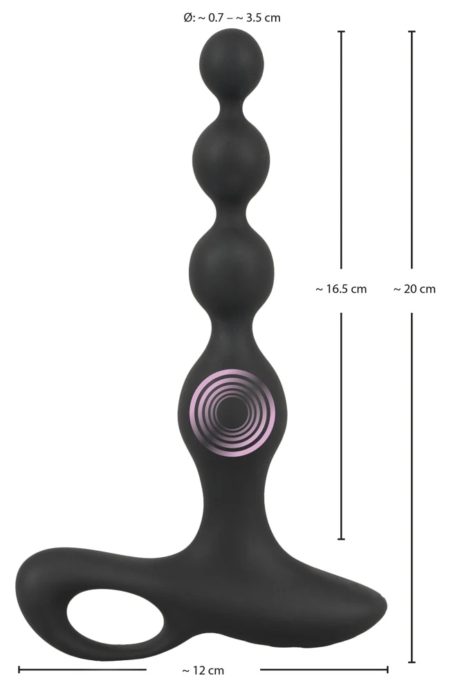 Black Velvets Rechargeable anal beads 20 cm toy