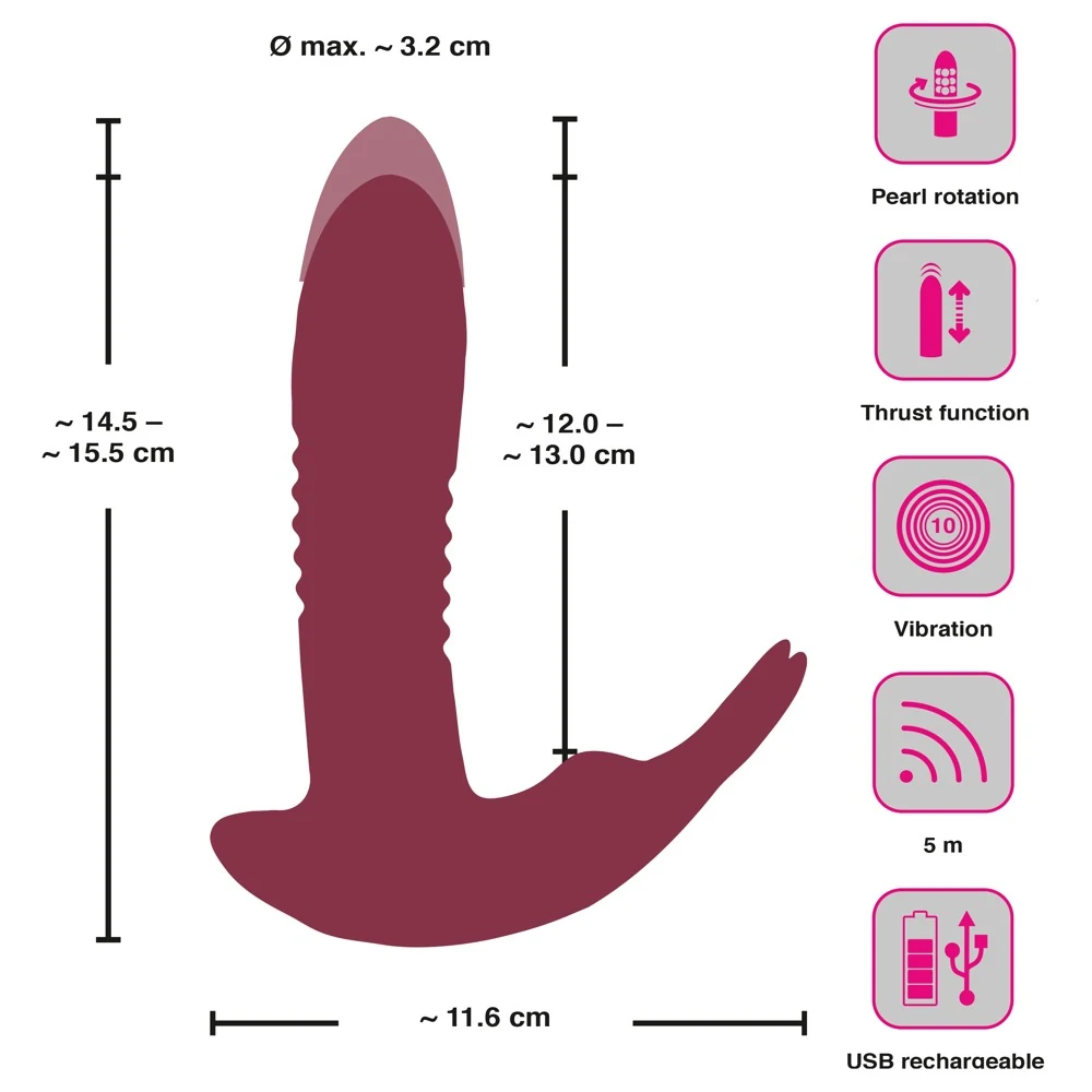 JAVIDA RC Hands-free 3 Function Vibrator