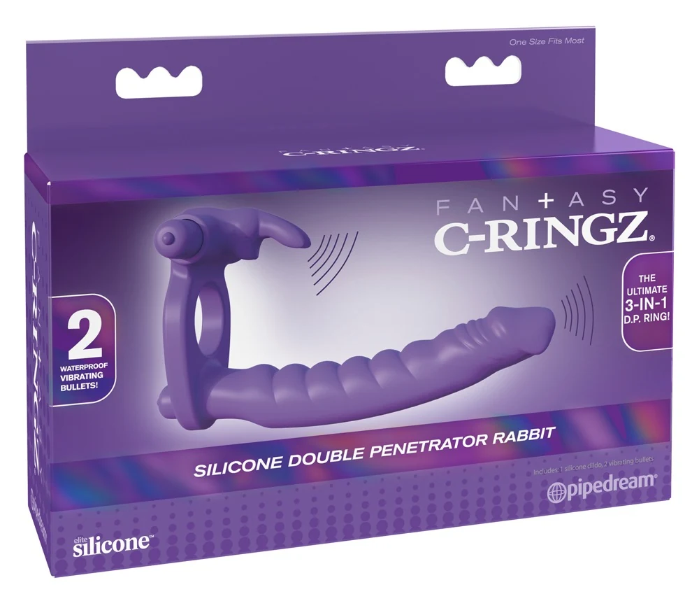 Fantasy C-Ringz Silicone Double Penetrator Rabbit 19,5 cm vibrator