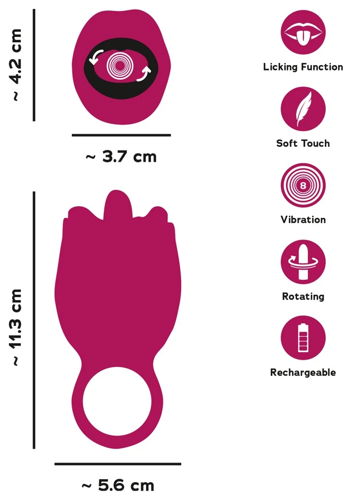 You2Toys Oral Fun Vibrator Licking and Vibrating Tongue 11,3 cm