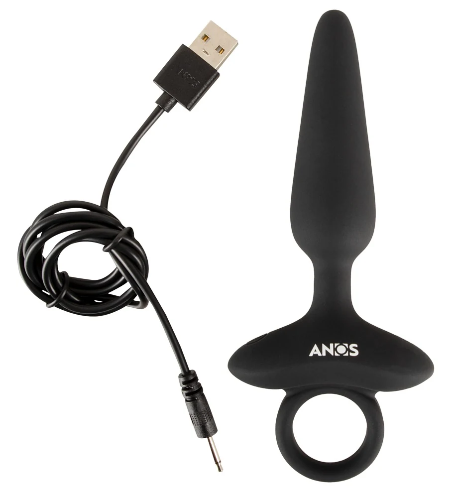 ANOS Flexible Butt Plug with Vibrations 15 cm anal toy
