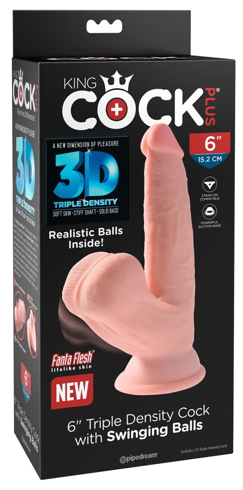 King Cock Plus Triple Density with Swinging Balls 19,5 cm dildo