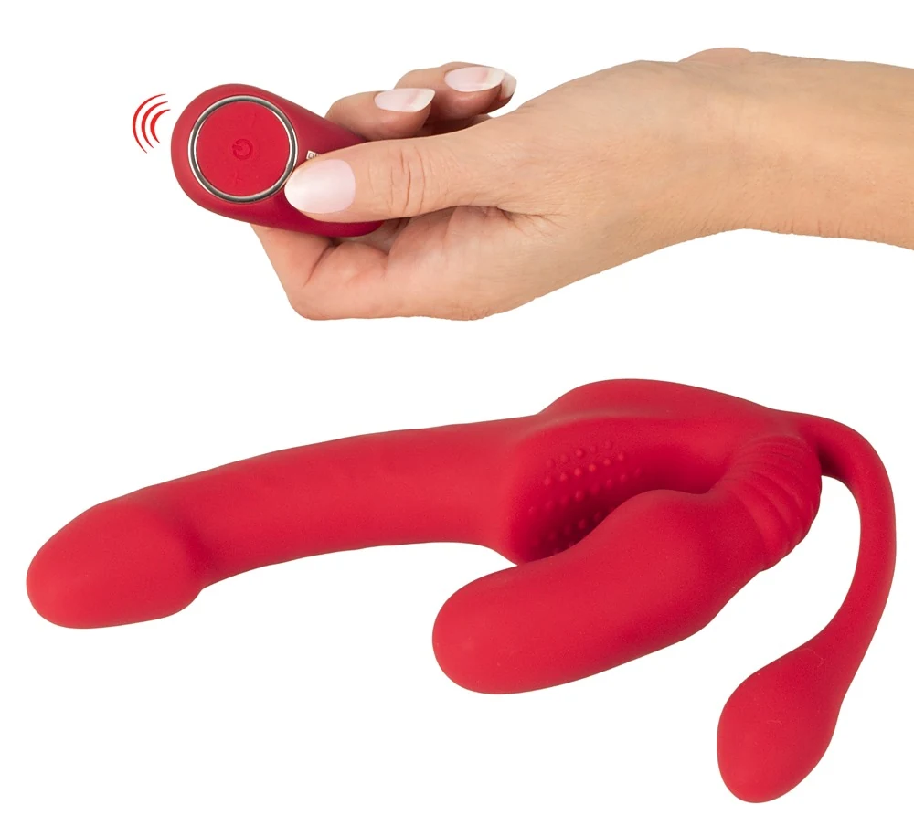 Strapless Strap-On Triple Teaser RC 23 cm vibrator