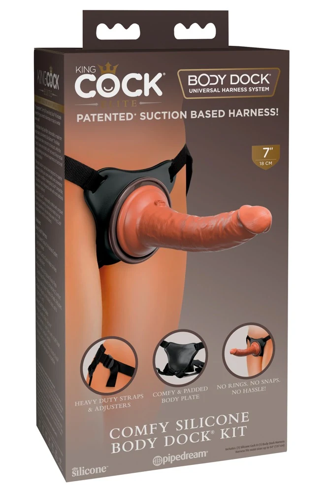 King Cock Elite Comfy Silicone Body Dock Kit strap-on