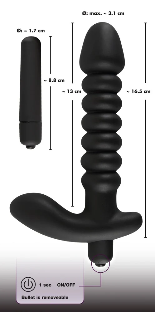 Black Velvets Vibrating plug medium 17 cm vibrator