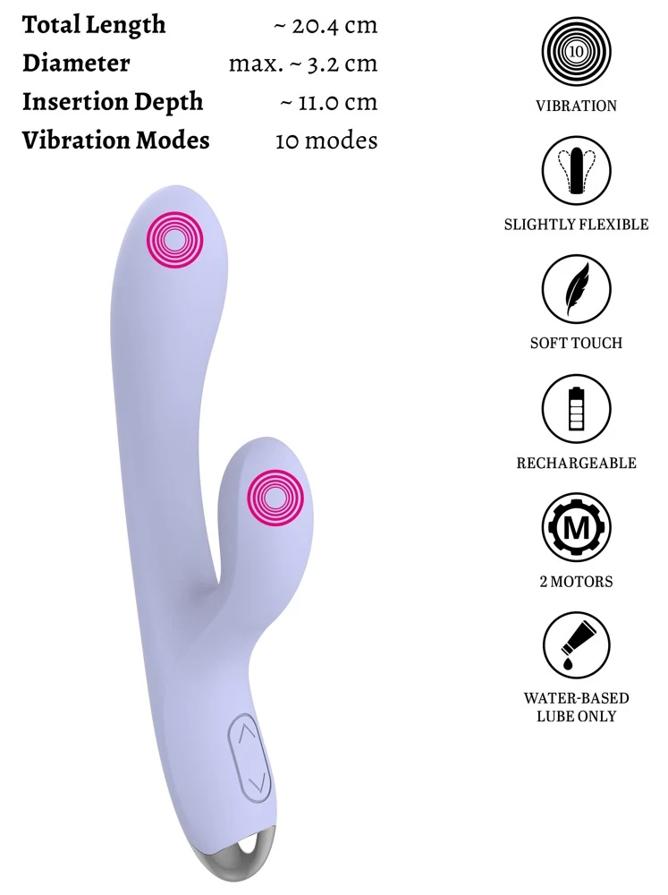 beau coeur RIVANO Curved Rabbit Vibrator 20,4 cm