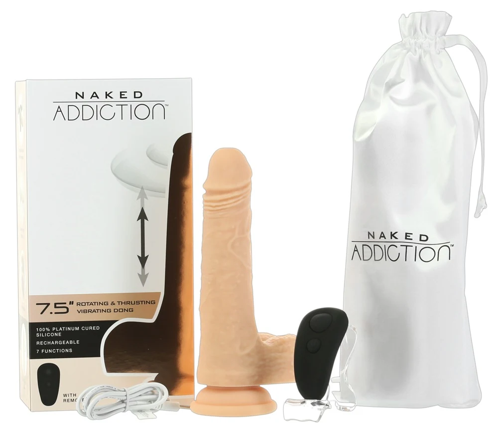 Naked Addiction 7,5“ Rotating Thrusting Vibrating Dong 19 cm vibrator