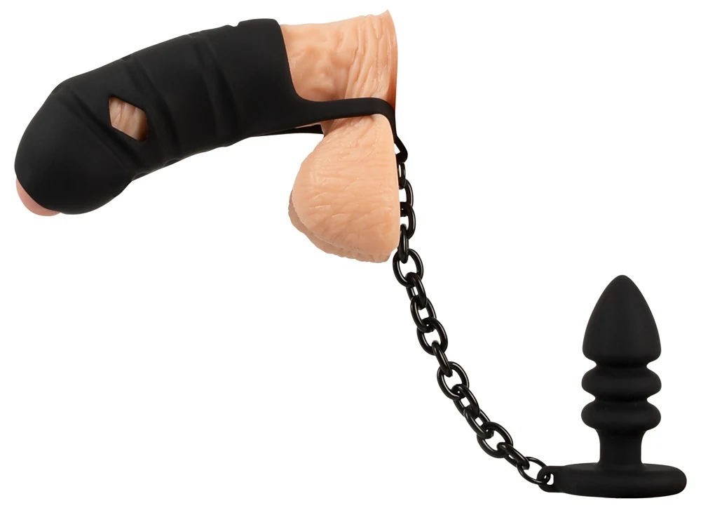 Black Velvets Cock cage with butt plug sonstiges