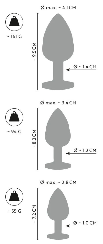 ANOS Metal Butt Plug Set anal toy