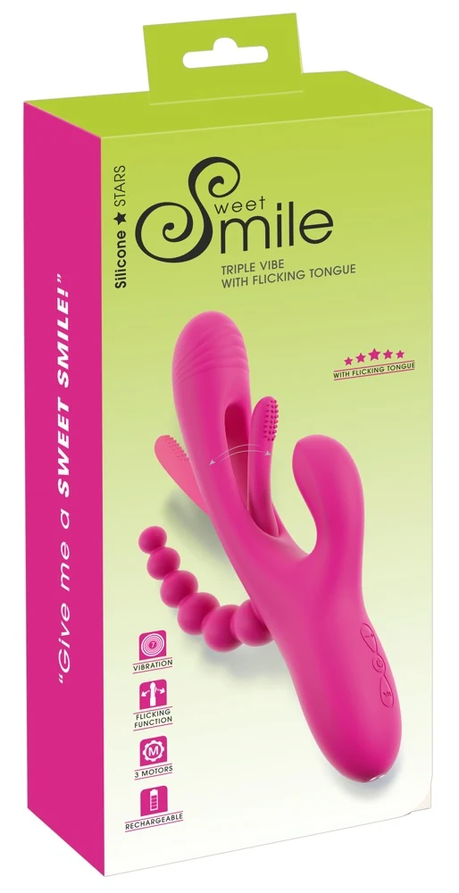 Sweet Smile Triple Vibe With Flicking Tongue 24,4 cm vibrator