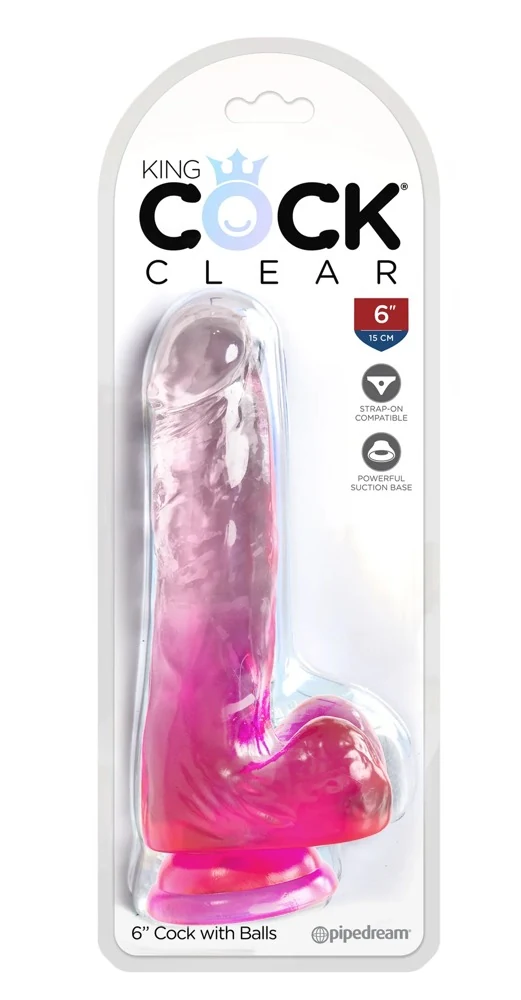 King Cock Clear 6“ with Balls 17,8 cm dildo