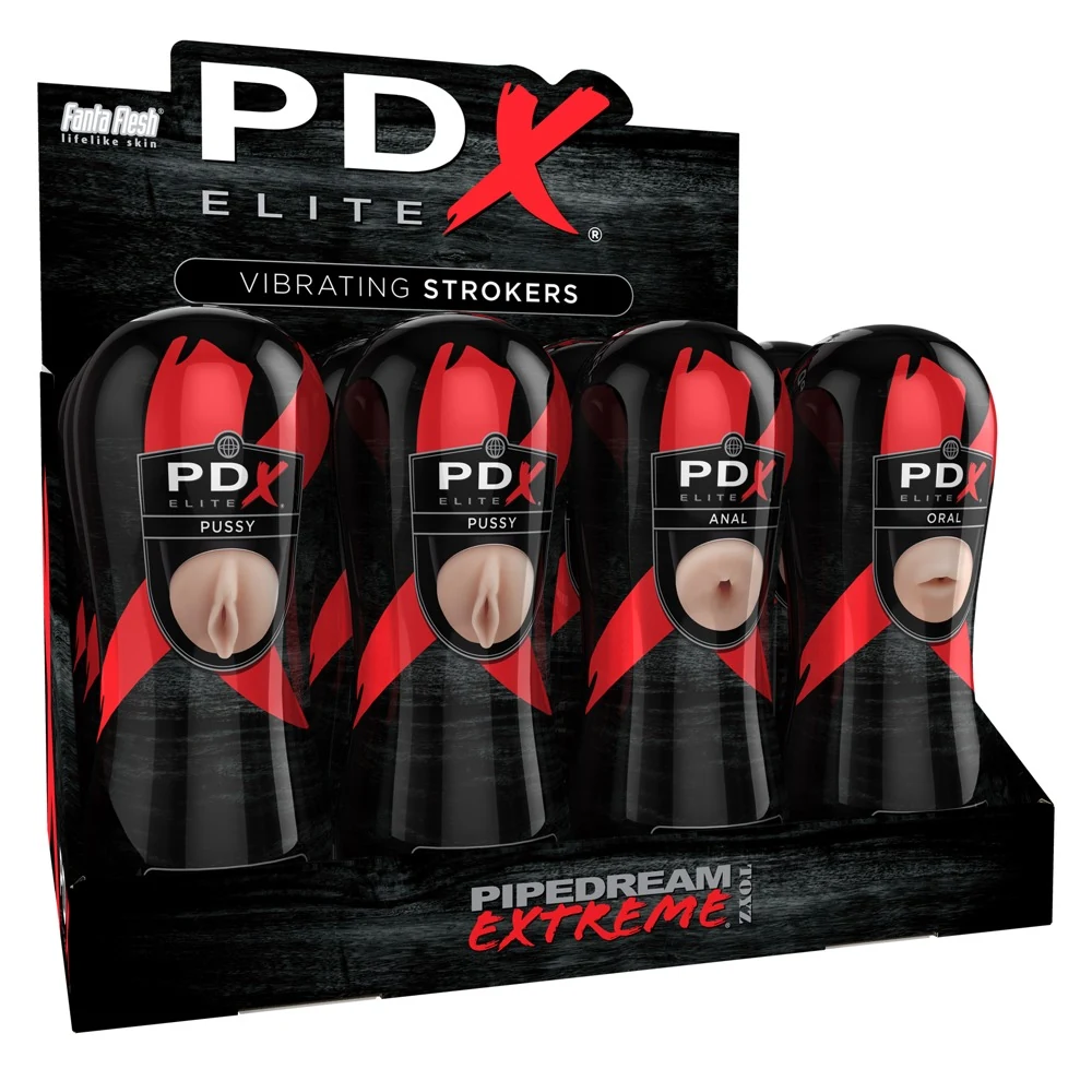PDX Elite Vibrating Stroker Display masturbator