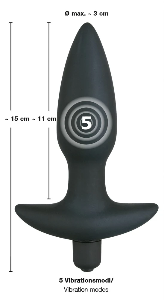 Black Velvets Vibrating Plug 15 cm anal toy
