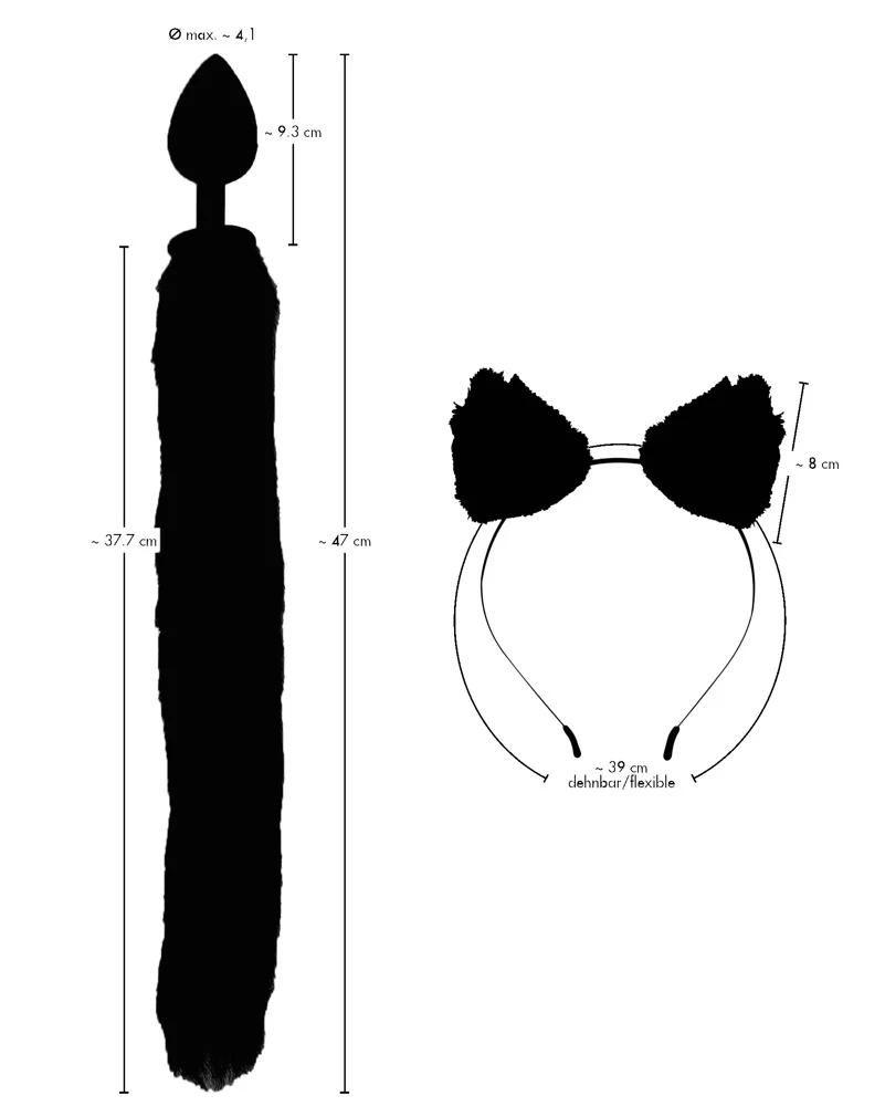 Bad Kitty Pet Play Plug Ears 47 cm anal toy