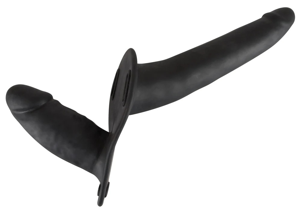You2Toys Double Strap On Black Silicone strap-on