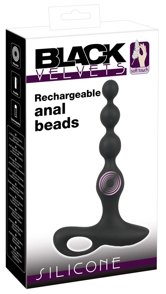 Black Velvets Rechargeable anal beads 20 cm toy