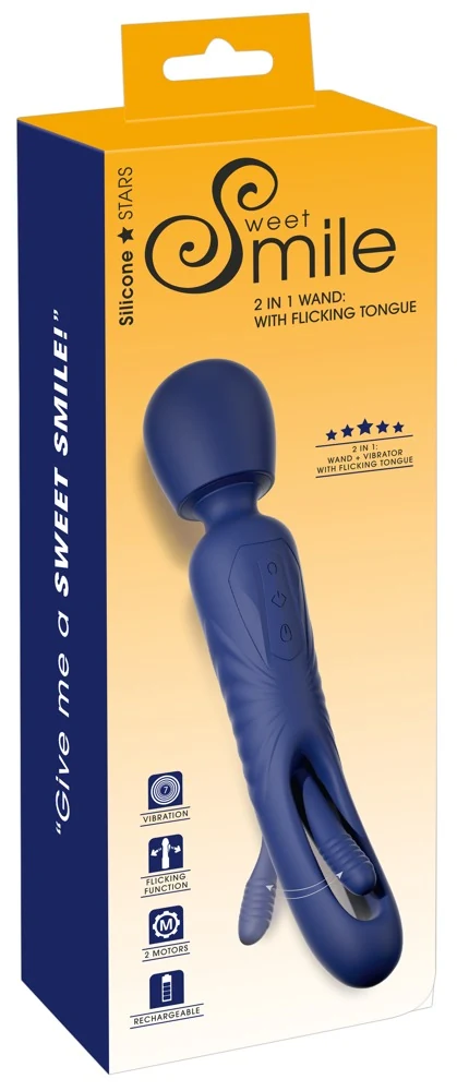 Sweet Smile 2in1 Wand with Flicking Tongue 24,3 cm vibrator