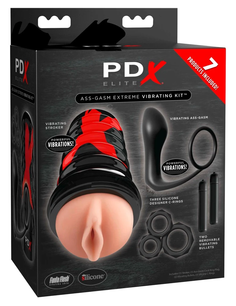 PDX Elite Ass-gasm Extreme Vibrating Kit toy-sets
