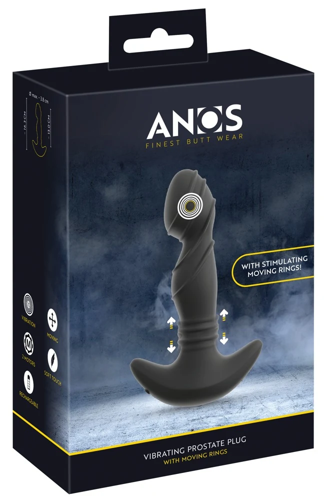 ANOS Vibrating Prostate Plug with Moving Rings 16,3 cm anal toy