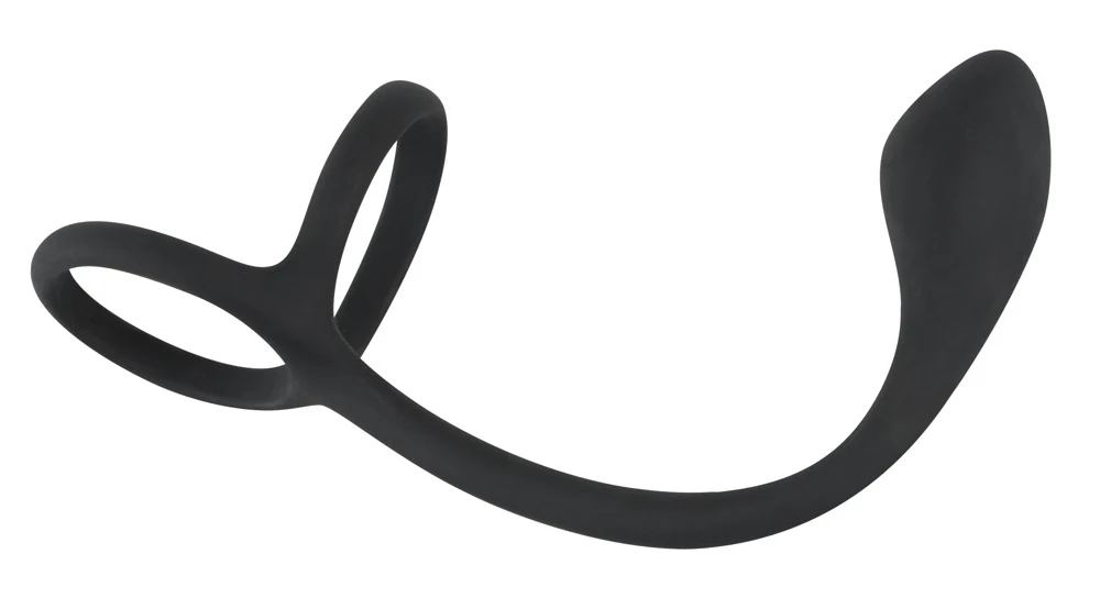Black Velvets Cock ball ring with butt plug 16 cm anal toy