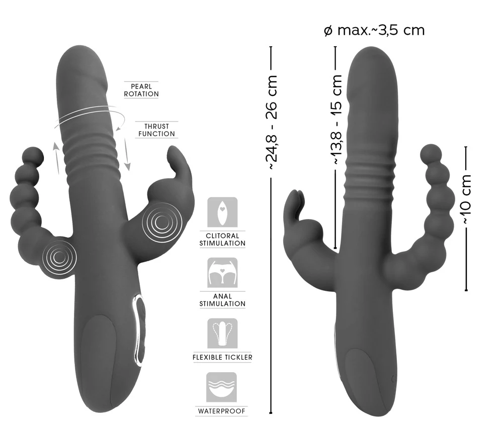 Sweet Smile Thrusting Pearl Triple Vibrator